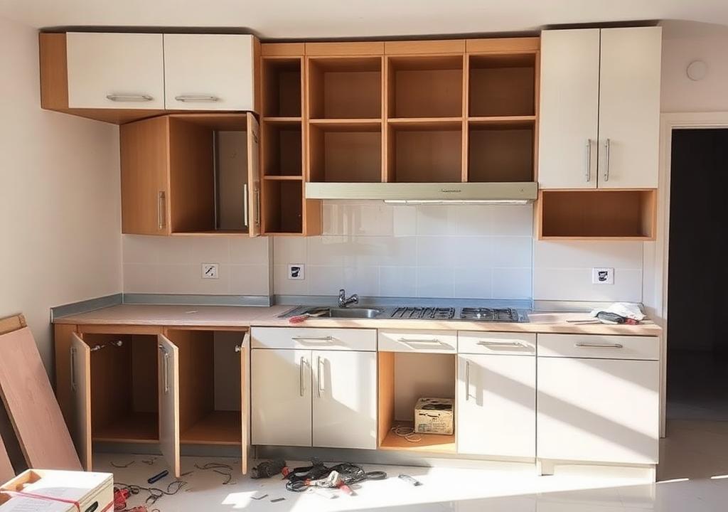 مطبخ مستعمل أثناء فكه داخل شقة في الرياض